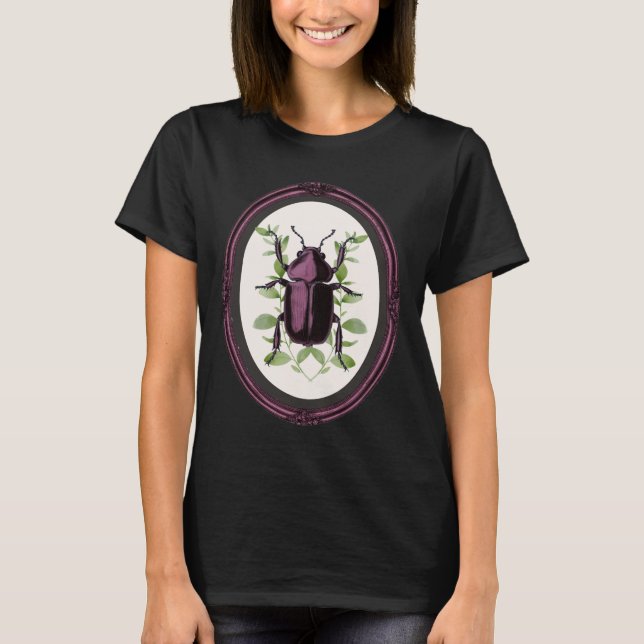 Hirschkäfer in Rahmen T-Shirt (Vorderseite)