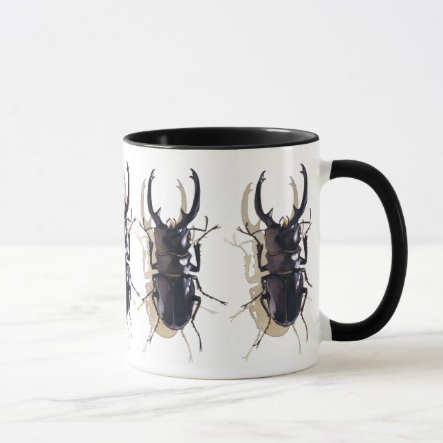 "Hirschkäfer" Insekten-Aquarell-Kunst Tasse (Rechts)