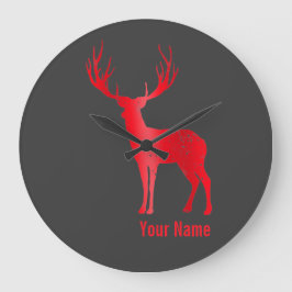 Hirschkhalet Antlers Retro Stag Antlers Vintag Große Wanduhr