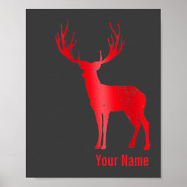 Hirschkhalet Antlers Retro Stag Antlers Vintag Poster