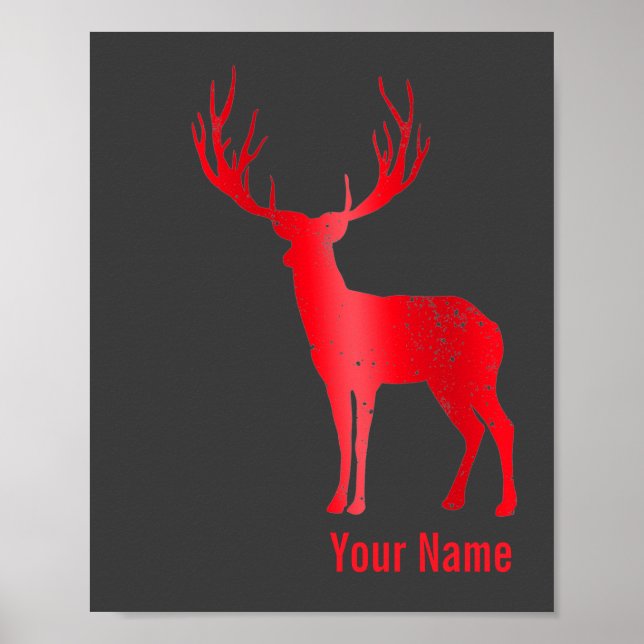 Hirschkhalet Antlers Retro Stag Antlers Vintag Poster (Vorne)