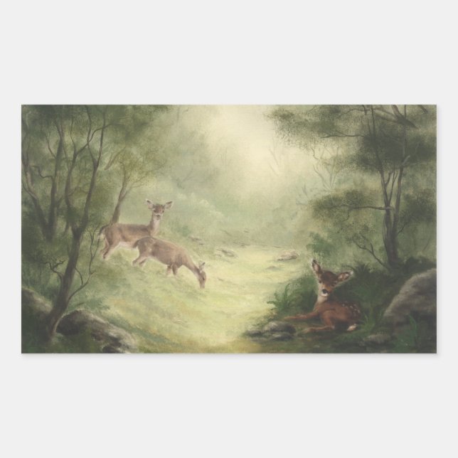 Hirschkleber Rechteckiger Aufkleber (Vorderseite)