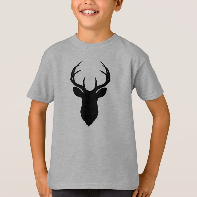 Hirschkopf Antler Rustikales Land Modernere T-Shirt (Vorderseite)