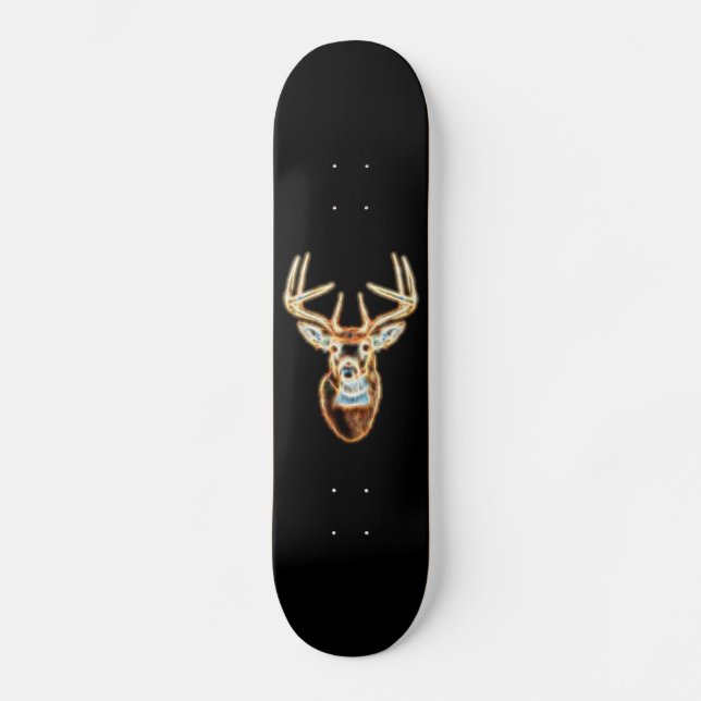 Hirschkopf digitaler Energie Geist Skateboard (Vorderseite)