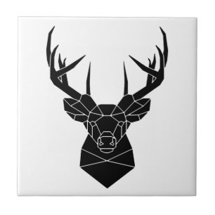 Hirschkopf Geometric ai File Deer Silhouette Stag Fliese