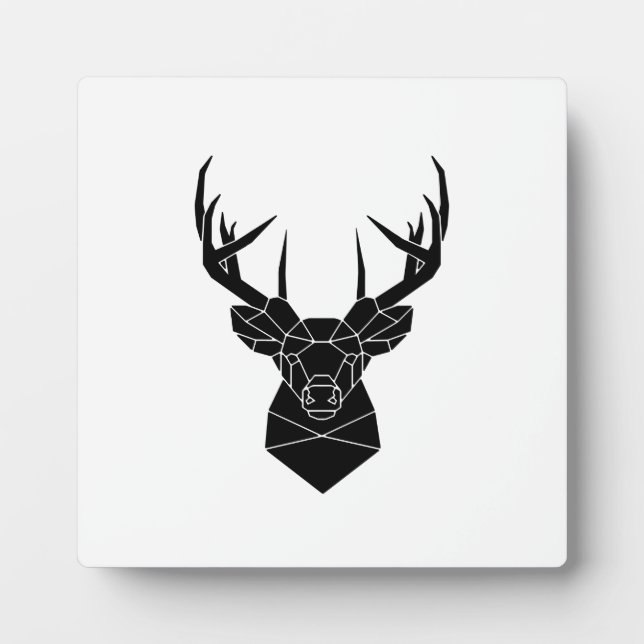 Hirschkopf Geometric ai File Deer Silhouette Stag  Fotoplatte (Vorderseite)
