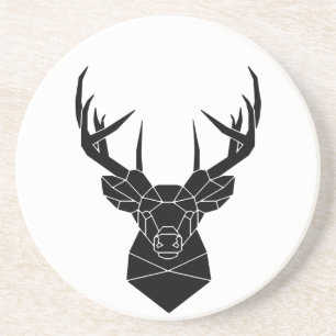 Hirschkopf Geometric ai File Deer Silhouette Stag Getränkeuntersetzer