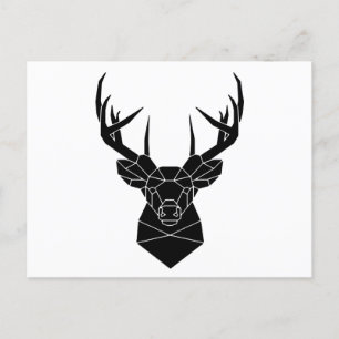 Hirschkopf Geometric ai File Deer Silhouette Stag Postkarte
