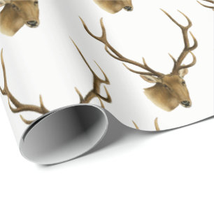 Hirschkopf mit großen Geweihen #1 Geschenkpapier