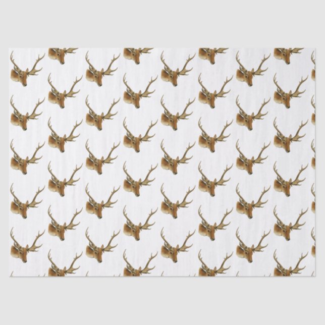 Hirschkopf mit mittleren Antlern #1 Seidenpapier (Vorderseite)