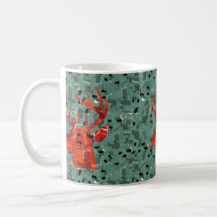 Hirschkopf-Silhouette-Mosaik Tasse