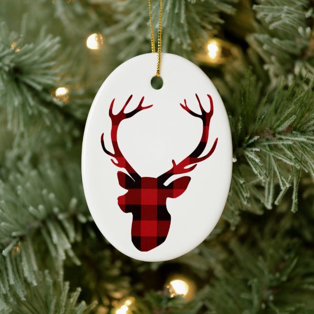 Hirschkopfbüffel Keramik Ornament (Baum)