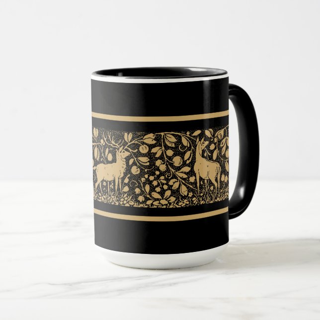 Hirschlaubfries aus der viktorianischen Ära Tasse (VorderseiteRechts)