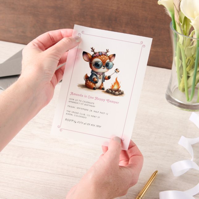 Hirschmädchen "One Happy Camper" 1. Geburtstag Par