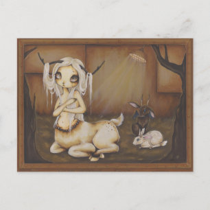 Hirschmädchen-Zombie-Gothie-Fantasie-Postkarte Postkarte