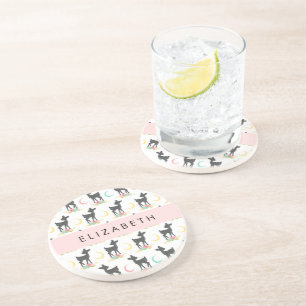 Hirschmuster, Baby Deer, Boho, Blume, Ihr Name Getränkeuntersetzer