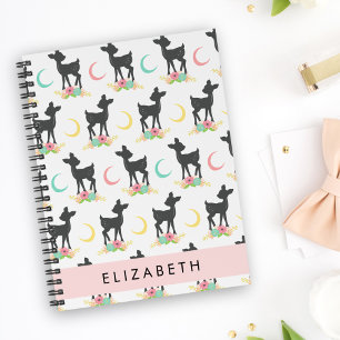Hirschmuster, Baby Deer, Boho, Blume, Ihr Name Planer
