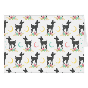Hirschmuster, Baby Deer, Boho, Blume, Mond