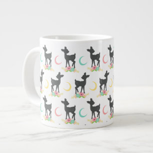 Hirschmuster, Baby Deer, Boho, Blume, Mond Jumbo-Tasse