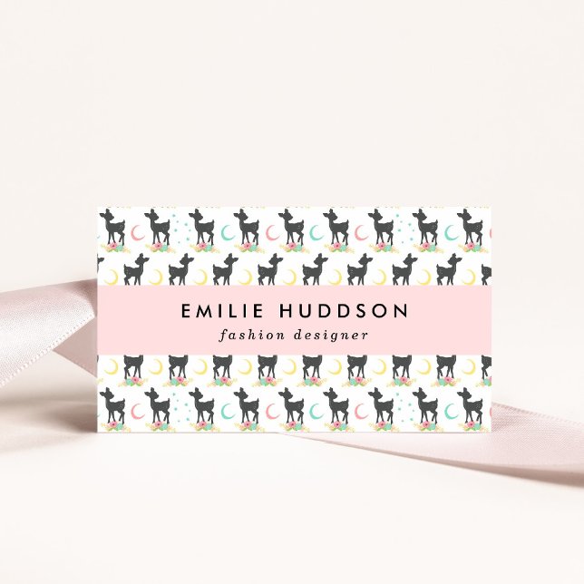 Hirschmuster, Baby Deer, Boho, Blume, Mond Visitenkarte (Von Creator hochgeladen)