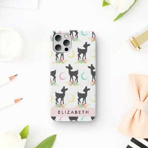 Hirschmuster, Babyhirsch, Boho, Blumen, Ihr Name iPhone 16 Hülle