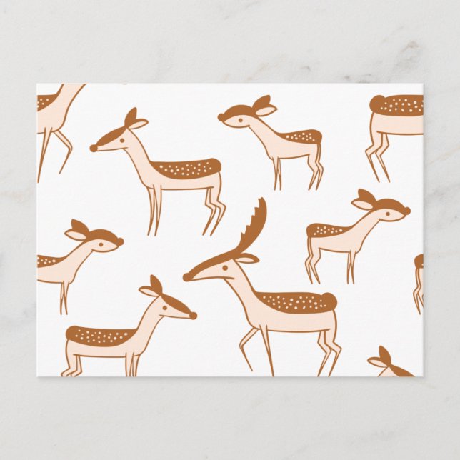 Hirschmuster Design Niedliche Postkarte (Vorderseite)