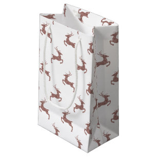 Hirschmuster in Imitaten Rose Gold rosa Glitzer au Kleine Geschenktüte