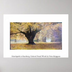 Hirschpark in Hamburg Poster