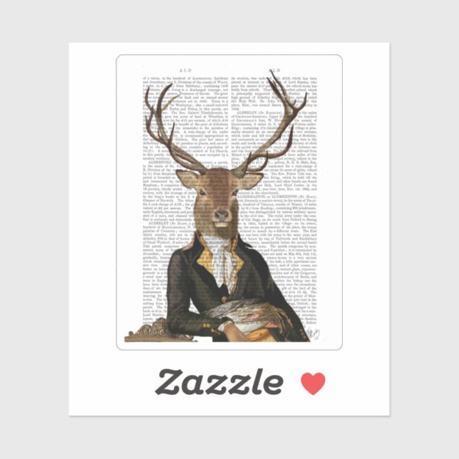 Hirschportrait Aufkleber (Blatt)