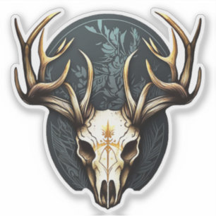 Hirschschädel Große Antler Jagdsticker Aufkleber