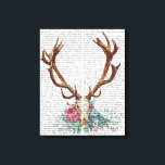 Hirschschädel mit Blume Leinwanddruck<br><div class="desc">Tiere & Natur</div>