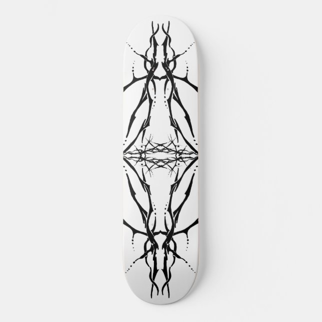 Hirschschädel-Stammbauweise für Hirschjäger schwar Skateboard (Vorderseite)