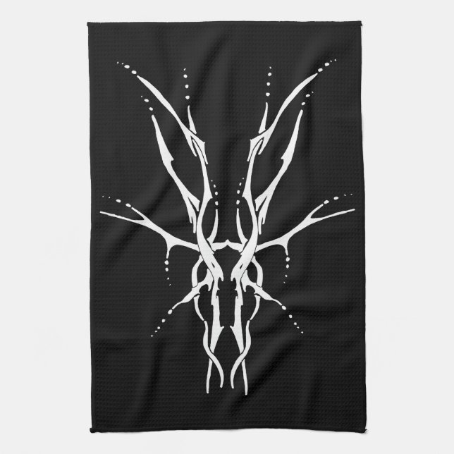Hirschschädel-Stammbauweise für Hirschjäger weiß Geschirrtuch (Vertikal)