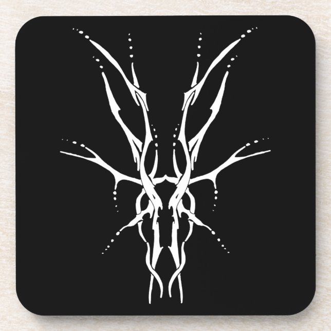 Hirschschädel-Stammbauweise für Hirschjäger weiß Getränkeuntersetzer (Vorderseite)