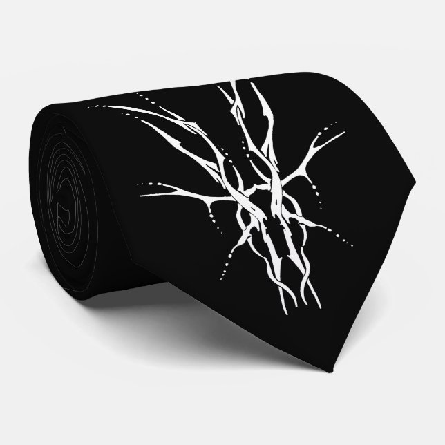 Hirschschädel-Stammbauweise für Hirschjäger weiß Krawatte (Gerollt)