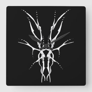 Hirschschädel-Stammbauweise für Hirschjäger weiß Quadratische Wanduhr