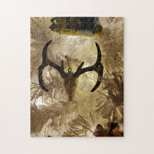 Hirschschädel-Weihnachtsbaum Puzzle