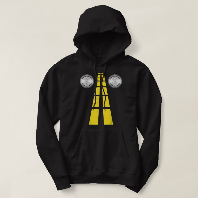 Hirschscheinwerfer mit Straßenmarkierungen vereini Hoodie (Design vorne)