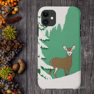 Hirschschschnee Winterlandschaft Pine Tree Case-Mate iPhone Hülle