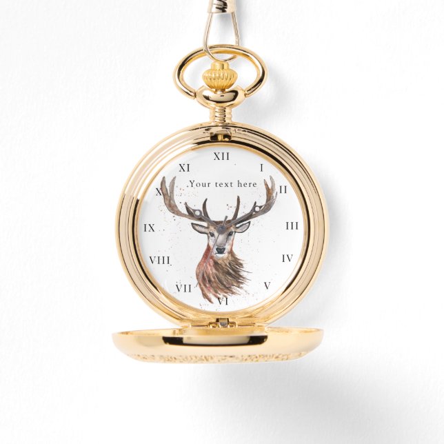 Hirschstag Antlers Animal Hunter Nature Watch Armbanduhr (Vorderseite)