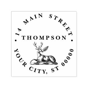 Hirschstag mit Fern Heraldic Wappen Emblem Permastempel