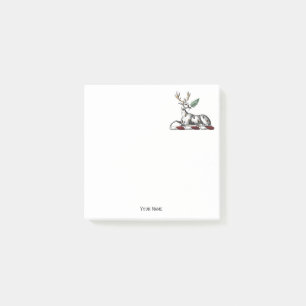 Hirschstag mit Fern Heraldic Wappen Emblem Post-it Klebezettel