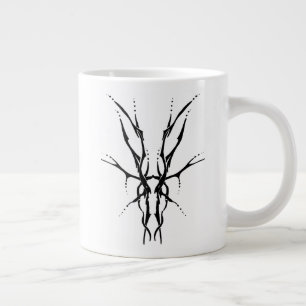 Hirschstamm Tattoo Design - schwarz-weiß Jumbo-Tasse
