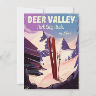 Hirschtal, Park City, Utah, Ski-Reiseplakat. Einladung