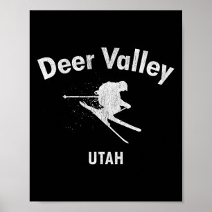 Hirschtal Skifahren T-Shirt Utah Ski Poster