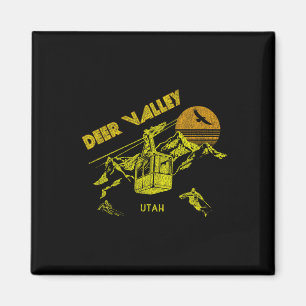 Hirschtal Utah Retro Skifahren T-Shirt Magnet