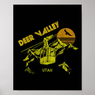Hirschtal Utah Retro Skifahren T-Shirt Poster