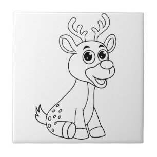 Hirschtier Baby Young Animal Niedlich Postcard P Fliese