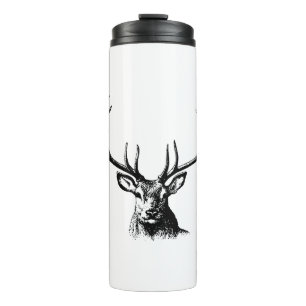 Hirschtierantler Natur Wildtierhörner Kopf Thermosbecher
