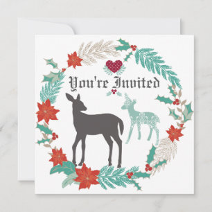 Hirschvolk Art Winter Kinderdusche Einladung